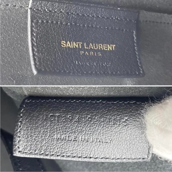Authentic Saint Laurent Logo Ysl Charm Shoulder Tote Bag With Pouch - Picture 10 of 11